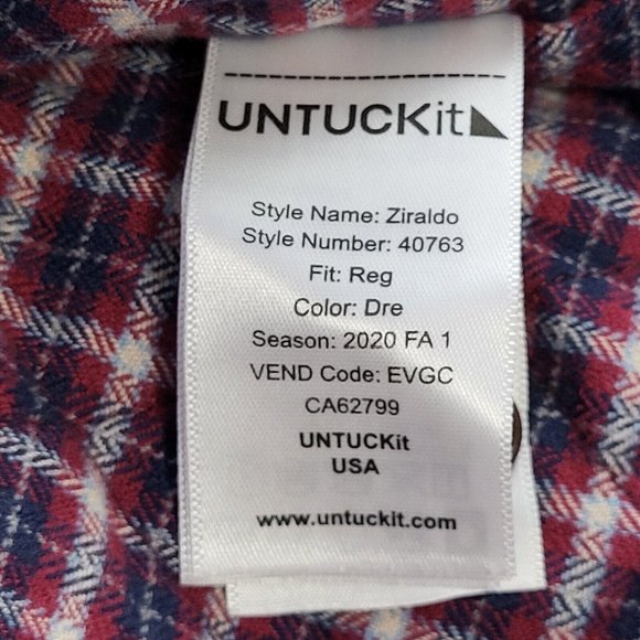 UNTUCKit Ziraldo Shirt Jacket Flannel Lined Burgundy Men's Size XL MSRP $148 - Picture 9 of 11